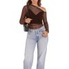 imageWIHOLL Womens Mesh Sheer Tops Sexy Crew Neck Summer Loose FIt Party Clubwear ShirtsDcaramel