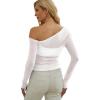 imageWIHOLL Womens Mesh Sheer Tops Sexy Crew Neck Summer Loose FIt Party Clubwear ShirtsWhite