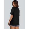 imageWIHOLL Womens Oversized Tshirts Summer Tops 2025 Short Sleeve V Neck Shirts Outfits Plus Size Clothes1black