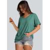 imageWIHOLL Womens Oversized Tshirts Summer Tops 2025 Short Sleeve V Neck Shirts Outfits Plus Size ClothesBlue Green