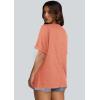 imageWIHOLL Womens Oversized Tshirts Summer Tops 2025 Short Sleeve V Neck Shirts Outfits Plus Size ClothesCoral