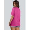imageWIHOLL Womens Oversized Tshirts Summer Tops 2025 Short Sleeve V Neck Shirts Outfits Plus Size ClothesHot Pink