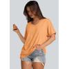imageWIHOLL Womens Oversized Tshirts Summer Tops 2025 Short Sleeve V Neck Shirts Outfits Plus Size ClothesOrange