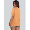 imageWIHOLL Womens Oversized Tshirts Summer Tops 2025 Short Sleeve V Neck Shirts Outfits Plus Size ClothesOrange