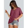 imageWIHOLL Womens Oversized Tshirts Summer Tops 2025 Short Sleeve V Neck Shirts Outfits Plus Size ClothesPurple