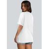 imageWIHOLL Womens Oversized Tshirts Summer Tops 2025 Short Sleeve V Neck Shirts Outfits Plus Size ClothesWhite