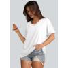 imageWIHOLL Womens Oversized Tshirts Summer Tops 2025 Short Sleeve V Neck Shirts Outfits Plus Size ClothesWhite