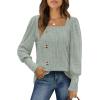 imageWIHOLL Womens Tops Dressy Casual Fall Sweaters Square Neck Fashion Clothes 20230bean Green