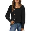 imageWIHOLL Womens Tops Dressy Casual Fall Sweaters Square Neck Fashion Clothes 20230black