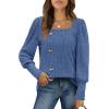 imageWIHOLL Womens Tops Dressy Casual Fall Sweaters Square Neck Fashion Clothes 20230blue