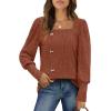 imageWIHOLL Womens Tops Dressy Casual Fall Sweaters Square Neck Fashion Clothes 20230caramel Orange