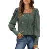 imageWIHOLL Womens Tops Dressy Casual Fall Sweaters Square Neck Fashion Clothes 20230green