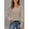 imageWIHOLL Womens Tops Dressy Casual Fall Sweaters Square Neck Fashion Clothes 20230khaki