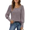 imageWIHOLL Womens Tops Dressy Casual Fall Sweaters Square Neck Fashion Clothes 20230pinkgrey