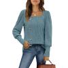 imageWIHOLL Womens Tops Dressy Casual Fall Sweaters Square Neck Fashion Clothes 20231blue