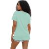 imageWIHOLL Summer Tops for Women Scoop Neck Basic Tees Short Sleeve Casual TShirts Loose FitAqua