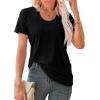 imageWIHOLL Summer Tops for Women Scoop Neck Basic Tees Short Sleeve Casual TShirts Loose FitBlack