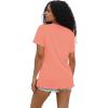 imageWIHOLL Summer Tops for Women Scoop Neck Basic Tees Short Sleeve Casual TShirts Loose FitCoral