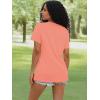 imageWIHOLL Summer Tops for Women Scoop Neck Basic Tees Short Sleeve Casual TShirts Loose FitCoral