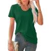 imageWIHOLL Summer Tops for Women Scoop Neck Basic Tees Short Sleeve Casual TShirts Loose FitDark Green