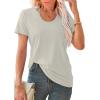 imageWIHOLL Summer Tops for Women Scoop Neck Basic Tees Short Sleeve Casual TShirts Loose FitGrey