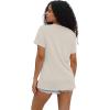 imageWIHOLL Summer Tops for Women Scoop Neck Basic Tees Short Sleeve Casual TShirts Loose FitGrey