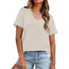 imageWIHOLL Summer Tops for Women Scoop Neck Basic Tees Short Sleeve Casual TShirts Loose FitGrey
