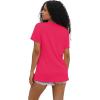 imageWIHOLL Summer Tops for Women Scoop Neck Basic Tees Short Sleeve Casual TShirts Loose FitHot Pink