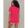 imageWIHOLL Summer Tops for Women Scoop Neck Basic Tees Short Sleeve Casual TShirts Loose FitHot Pink