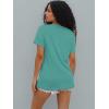 imageWIHOLL Summer Tops for Women Scoop Neck Basic Tees Short Sleeve Casual TShirts Loose FitLight Green