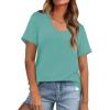 imageWIHOLL Summer Tops for Women Scoop Neck Basic Tees Short Sleeve Casual TShirts Loose FitLight Green
