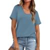 imageWIHOLL Summer Tops for Women Scoop Neck Basic Tees Short Sleeve Casual TShirts Loose FitMatsurazumi