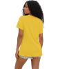 imageWIHOLL Summer Tops for Women Scoop Neck Basic Tees Short Sleeve Casual TShirts Loose FitYellow