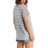 imageWIHOLL Summer Tops for Women V Neck TShirts Swiss Dot Short Sleeve Shirts Casual Fashion Blouses0agrey Striped