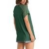 imageWIHOLL Summer Tops for Women V Neck TShirts Swiss Dot Short Sleeve Shirts Casual Fashion Blouses1dark Green