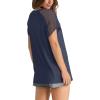 imageWIHOLL Summer Tops for Women V Neck TShirts Swiss Dot Short Sleeve Shirts Casual Fashion Blouses2navy Blue