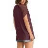 imageWIHOLL Summer Tops for Women V Neck TShirts Swiss Dot Short Sleeve Shirts Casual Fashion Blouses2wine Red