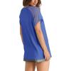 imageWIHOLL Summer Tops for Women V Neck TShirts Swiss Dot Short Sleeve Shirts Casual Fashion BlousesBlue