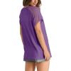 imageWIHOLL Summer Tops for Women V Neck TShirts Swiss Dot Short Sleeve Shirts Casual Fashion BlousesPurple
