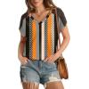 imageWIHOLL Summer Tops for Women V Neck TShirts Swiss Dot Short Sleeve Shirts Casual Fashion BlousesRblack Print