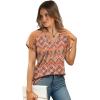 imageWIHOLL Summer Tops for Women V Neck TShirts Swiss Dot Short Sleeve Shirts Casual Fashion BlousesRbohemia Print