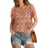 imageWIHOLL Summer Tops for Women V Neck TShirts Swiss Dot Short Sleeve Shirts Casual Fashion BlousesRbohemia Print
