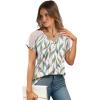 imageWIHOLL Summer Tops for Women V Neck TShirts Swiss Dot Short Sleeve Shirts Casual Fashion BlousesRwhite Print