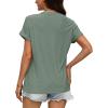 imageWIHOLL Womens Tops Short Sleeve Basic Summer V Neck T Shirts Dressy Casual Loose Fit Eyelet Tees Cute Flowy Fashion OutfitsA Green