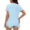 imageWIHOLL Womens Tops Short Sleeve Basic Summer V Neck T Shirts Dressy Casual Loose Fit Eyelet Tees Cute Flowy Fashion OutfitsBaby Blue