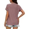 imageWIHOLL Womens Tops Short Sleeve Basic Summer V Neck T Shirts Dressy Casual Loose Fit Eyelet Tees Cute Flowy Fashion OutfitsDusty Pink