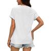 imageWIHOLL Womens Tops Short Sleeve Basic Summer V Neck T Shirts Dressy Casual Loose Fit Eyelet Tees Cute Flowy Fashion OutfitsWhite