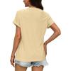 imageWIHOLL Womens Tops Short Sleeve Basic Summer V Neck T Shirts Dressy Casual Loose Fit Eyelet Tees Cute Flowy Fashion OutfitsYellow