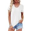 imageWIHOLL Summer Tops for Women Scoop Neck Basic Tees Short Sleeve Casual TShirts Loose FitWhite