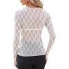 imageWIHOLL Womens Mesh Sheer Tops Sexy Crew Neck Summer Loose FIt Party Clubwear ShirtsA4 White